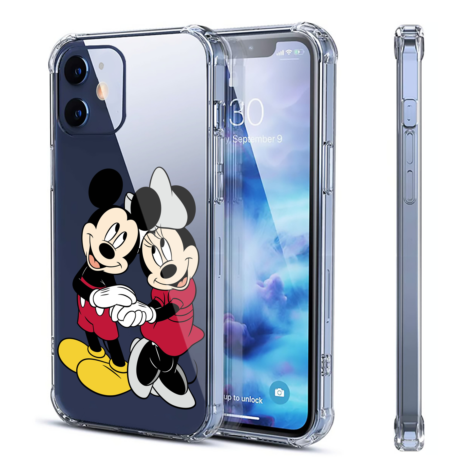 （画像用） ミッキーマウス Mickey Mouse 【iPhone 12シリーズ対応】透明スマホケース（クリアソフトケース）